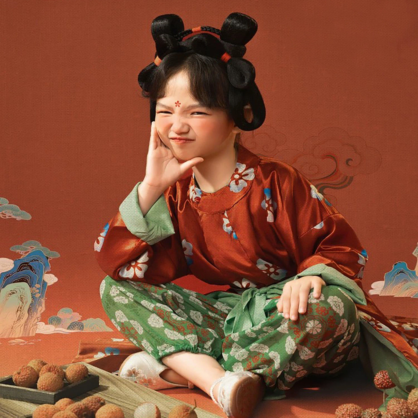 长安的荔枝服装儿童小童中式礼服男宝宝周岁国风摄影女童汉服古装