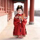 儿童汉服女童红色圆领袍明制中国风喜庆古装 男童龙袍刺绣明朝汉服