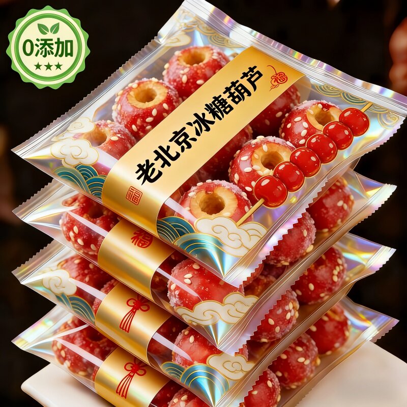 央妈推荐老北京冰糖葫芦冻干山楂空心整颗无核解馋小零食休闲小吃