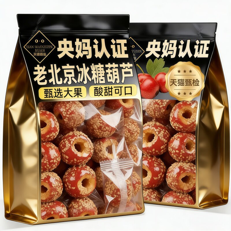 央妈推荐老北京冰糖葫芦冻干山楂空心整颗无核解馋小零食休闲小吃
