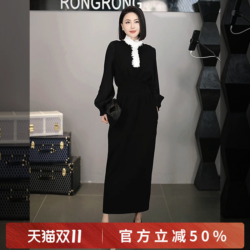 溶溶【南法玫瑰】RONGRONG 莱赛尔拼接玫瑰花边设计连衣裙ZGC6L11