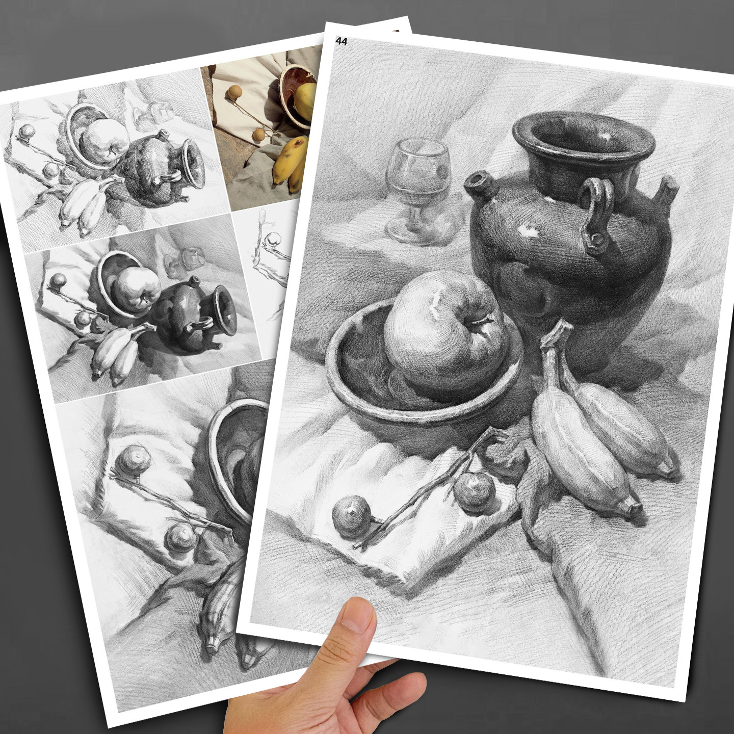 静物素描临摹卡单体结构步骤基础入门美术生绘画新手自学步骤高清