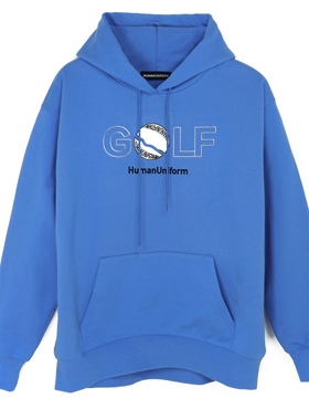 HUMANUNIFORM尤尼馥指定合作店铺 高尔夫徽标连帽卫衣 青蓝色