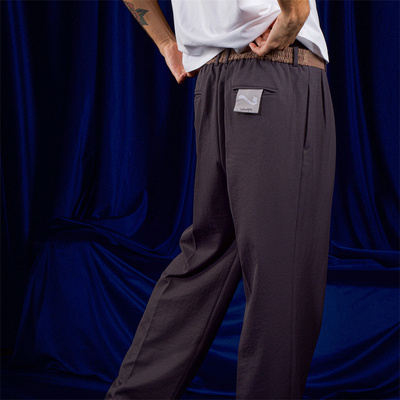 HUMANUNIFORM尤尼馥指定合作店铺 BELT双褶直筒裤 炭灰色