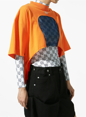 HUMANUNIFORM尤尼馥指定合作店铺 SEE THROUGH拼接廓形背心T恤