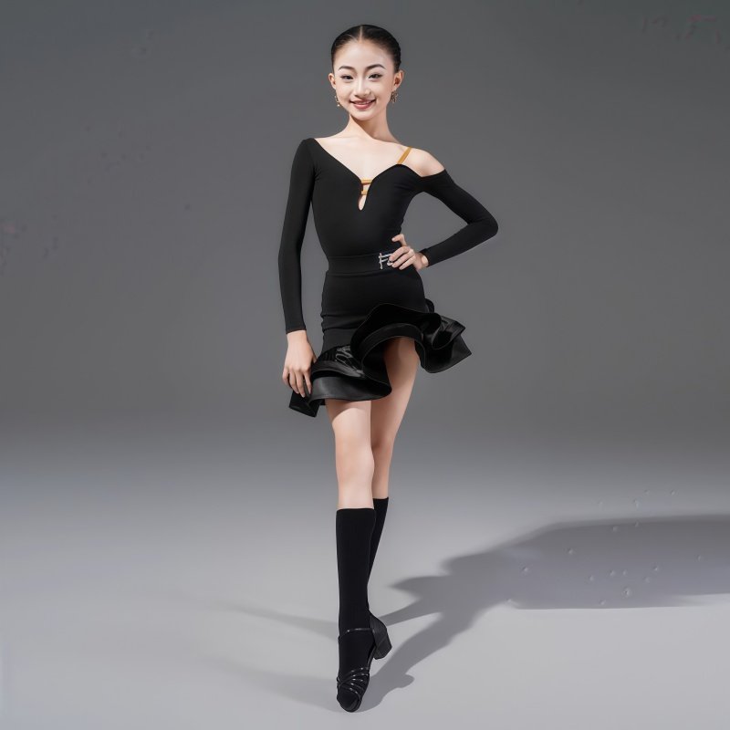 FZS同款女童拉丁连体上衣鱼骨裙