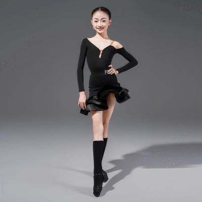 FZS同款拉丁舞练习服女童鱼骨裙
