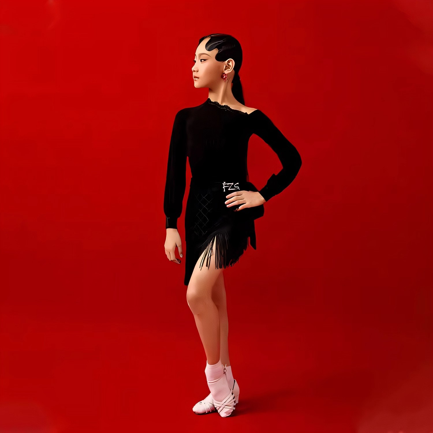 秋冬季新款长袖女童高级感拉丁舞