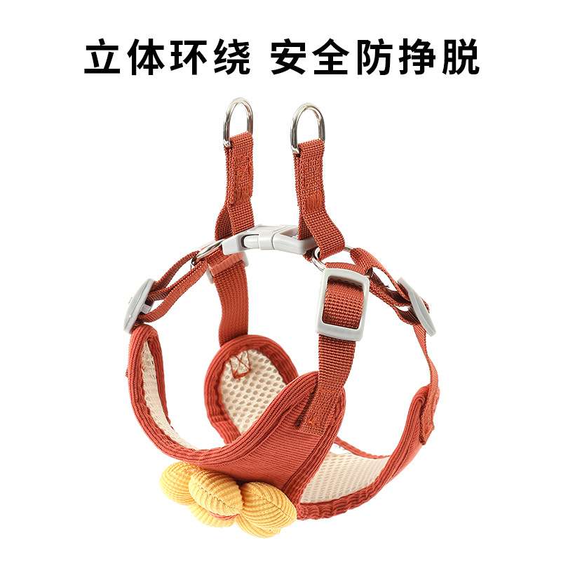 小狗狗牵引绳背心式小型幼犬泰迪比熊博美网红胸背带狗链子遛狗绳