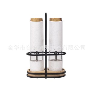 跨境货源电动感应胡椒研磨器小麦秸秆研磨M机家用胡椒盐磨器