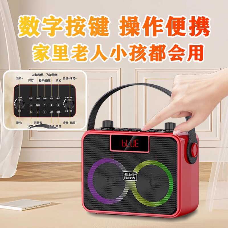 雅立信手提音箱家用广场舞便携多功能乐器音箱带收音机无线蓝牙