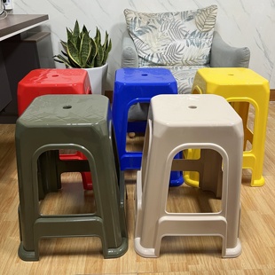 55CM特厚加高塑料凳子宗祠聚会工厂车间防滑熟胶耐用胶凳垫脚凳子