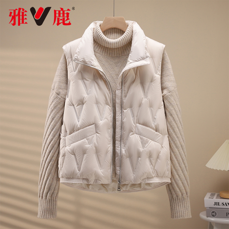 雅鹿女秋冬时尚立领羽绒服