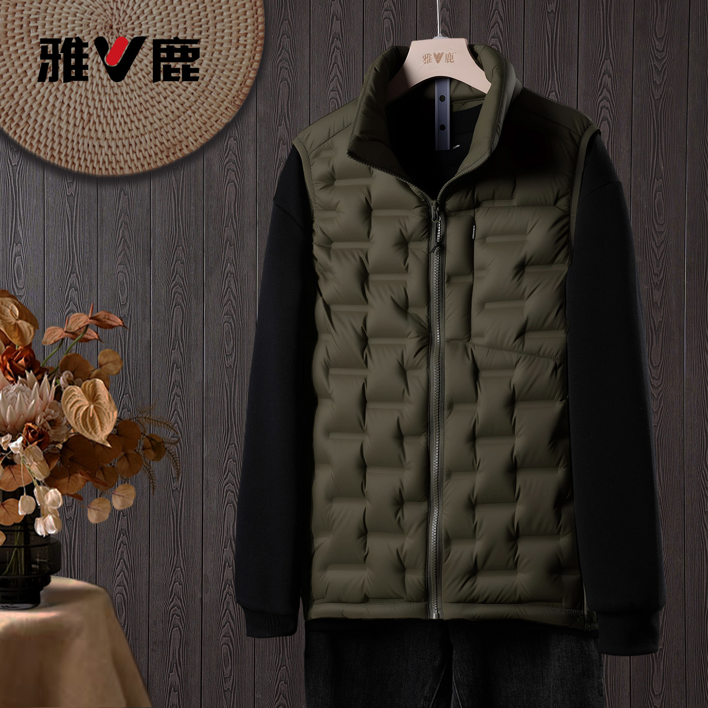 雅鹿冬季时尚轻薄短款羽绒服