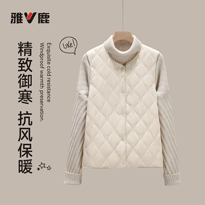 雅鹿新款轻薄羽绒服女短款