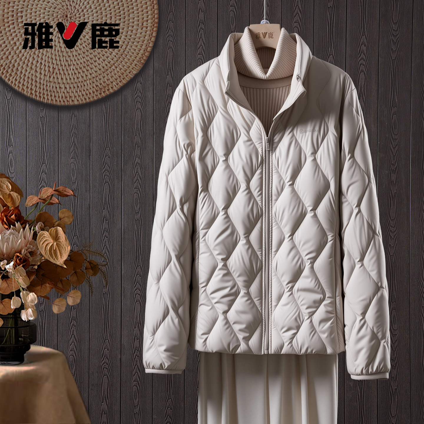 雅鹿正品立领保暖羽绒服