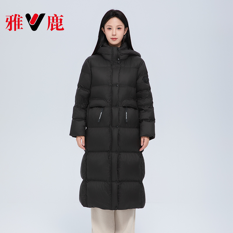 雅鹿时尚加厚保暖长款羽绒服