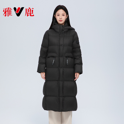 雅鹿时尚加厚保暖长款羽绒服