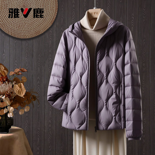 雅鹿新款轻薄羽绒服短款百搭保暖