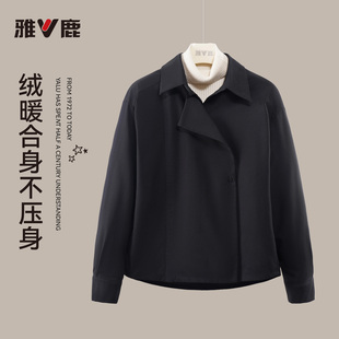 26雅鹿正品气质保暖新韩版加厚修身显瘦衬衫鹅绒羽绒服女款上衣