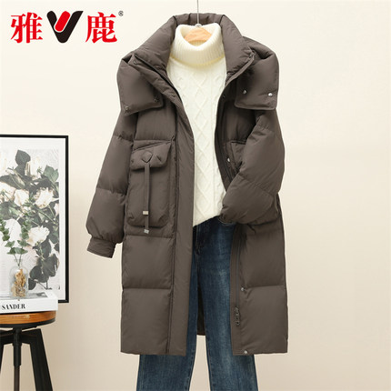 2025新款秋冬季加厚时尚女款显瘦连帽保暖长款羽绒服YLS01Z1692T