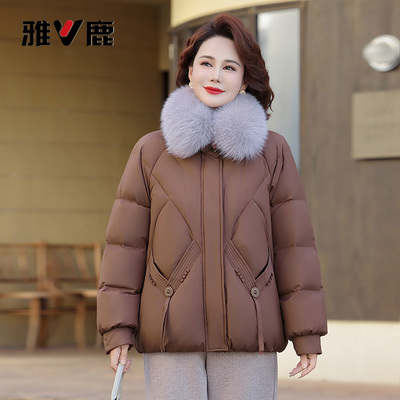 雅鹿2025秋冬新款狐狸毛羽绒服