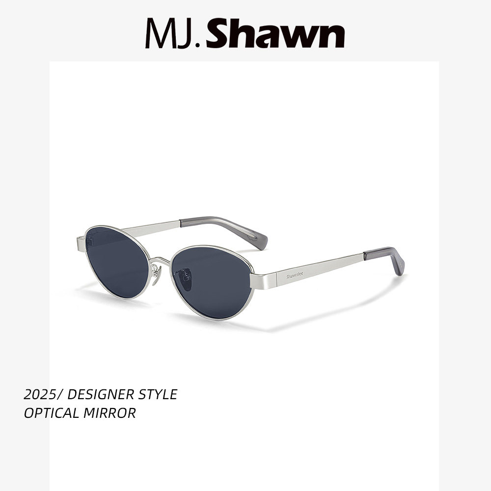 Shawnlee复古金属椭圆形墨镜女款防晒高级感小框老钱风太阳眼镜男