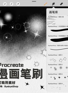 【1.0】Procreate漫画笔刷 网点氛围笔刷 可商用素材 八角橘子皮