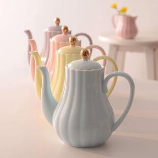 家用凉水壶陶瓷大容量冷泡带盖开水花茶咖啡夏天凉白开泡茶壶套装