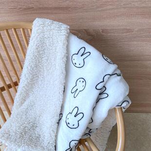 秋冬ins加厚毛绒兔子软绵毛毯宿舍午休沙发毯办公室披肩盖被毯子