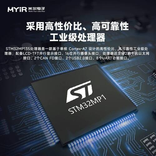 米尔STM32MP135核心板嵌入式Linux ARM工业级开发板网关智能家居