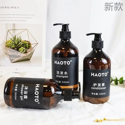 HAOTO酒店沐浴洗发水露500ml持久留香民宿大瓶一次性洗漱套装新款