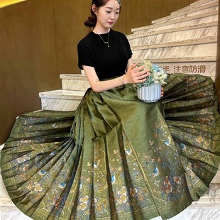 婚嫁订婚敬酒服7对褶高端织锦缎马面裙曹县汉服 花莺 2024新款