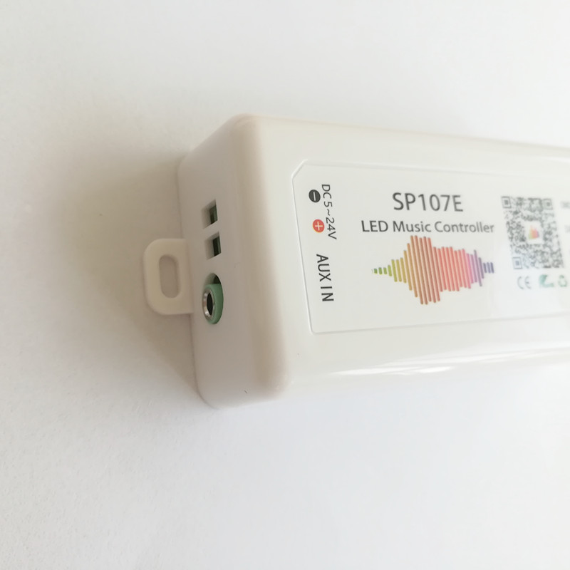 SP107E 手机蓝牙幻彩控制器 WS2812B幻彩音乐蓝牙控制器5-24V