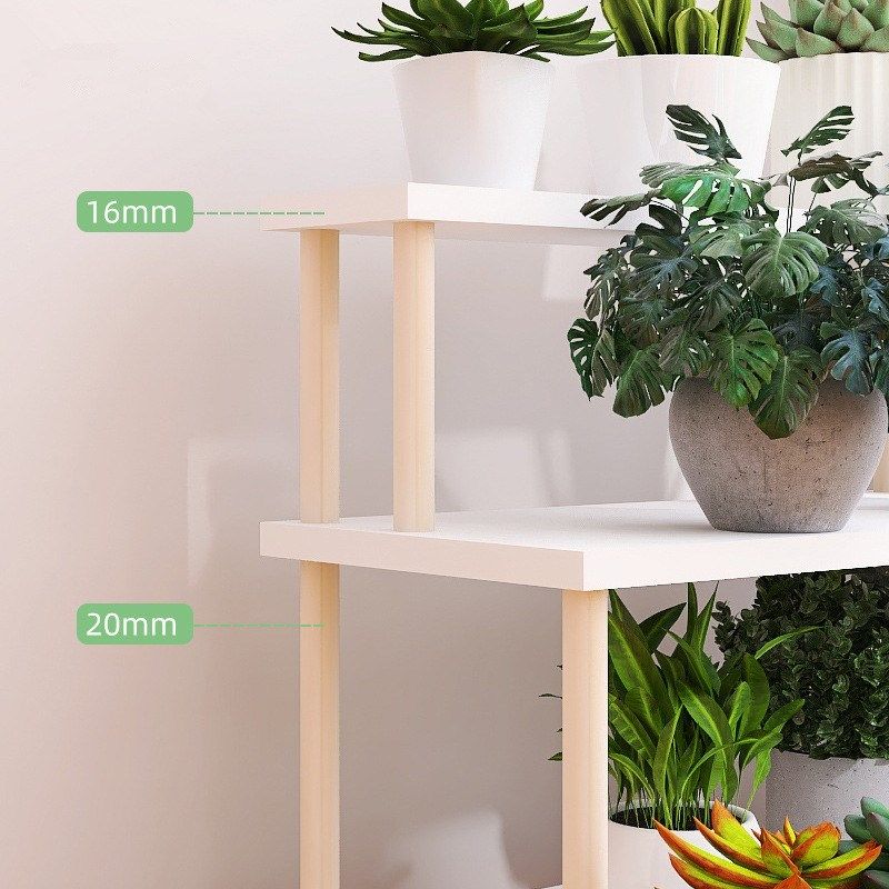 绿萝白色多层实木腿花架室内飘窗置物架阶梯阳台多肉花架子落地式