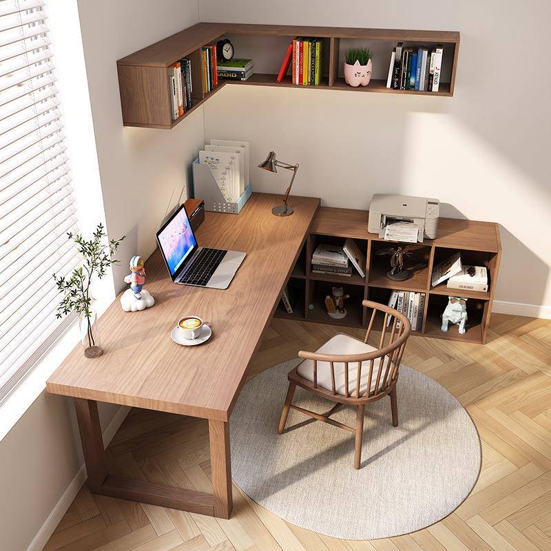新款木角书桌书柜现实代USA简约靠墙转用办公桌子家台式电脑桌床