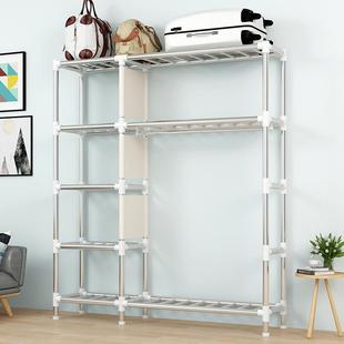 简易衣柜架出租房用布衣家用卧室组柜柜子钢管ISP加粗装 加固收纳