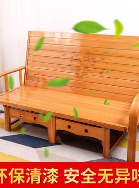 折叠沙AXM发床两用双人用临午休家活动单人简易床竹床椅成时人折