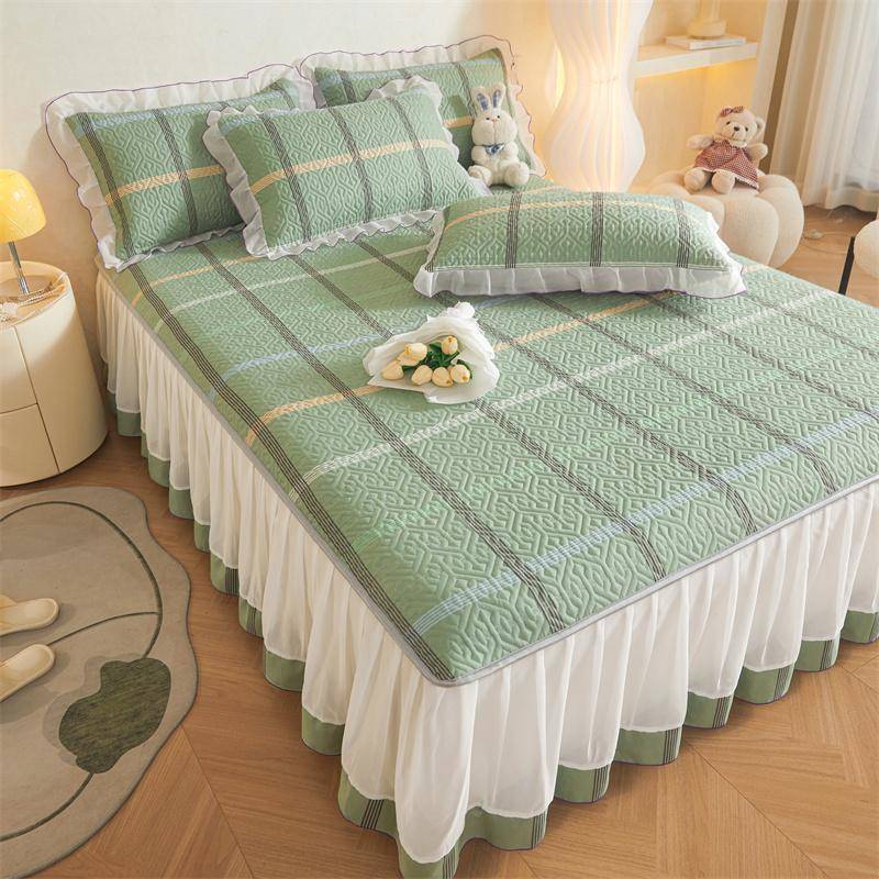 保水洗棉夹床裙单件磨毛床罩025新款床单2三件XGM套棉床笠带裙边