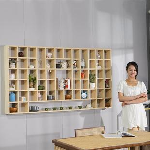 W7制定格实木子架188书架墙上置物架收架纳柜茶壶小饰品架简约异