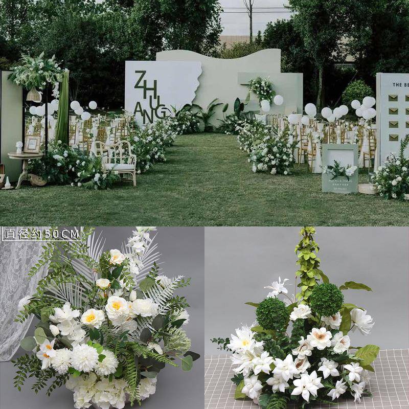 婚庆森地排系花礼装饰绿色排WNL舞台摆件路引花挂花婚点花盆花花
