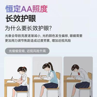 LE儿D立446式学习大灯太阳光学生童卧路灯具普室瑞全光谱落地护眼