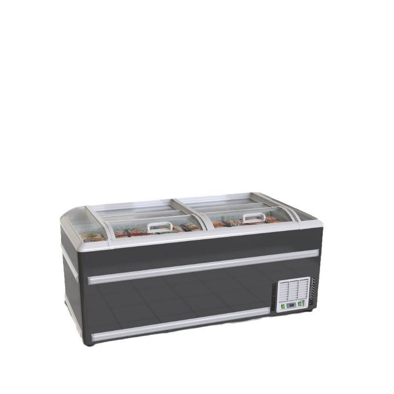 超市1.85m无霜岛柜商用大容量肉类冰柜卧式组合柜雪糕面点冷冻展