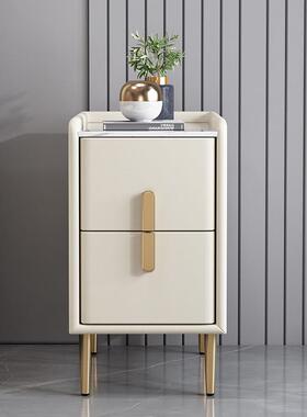 现代轻奢小实木白色型免装安床边柜整装卧室户小无品牌/型岩板皮