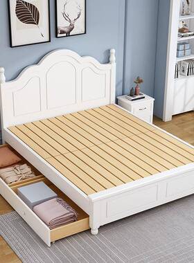 实木床现代简约1.8米欧式主双卧用人床出租UTK房米1.5工厂直销一