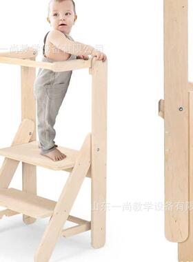 BYR儿童洗手梯n宝宝洗手台阶凳可折a叠厨房lernigtower蒙踏氏学习