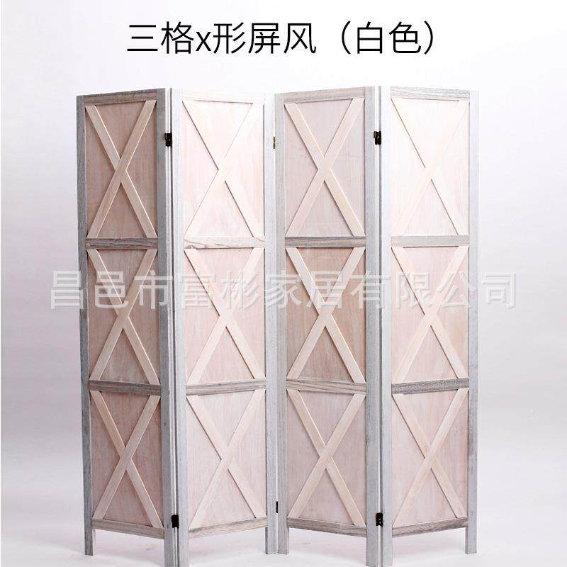 屏断木格子竹编装饰风隔墙木格栅玄关客248厅折叠移实动
