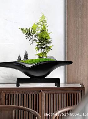 新中LTM式仿真文盆景生苔藓办公室客永厅酒店玄关竹柜装花艺饰品