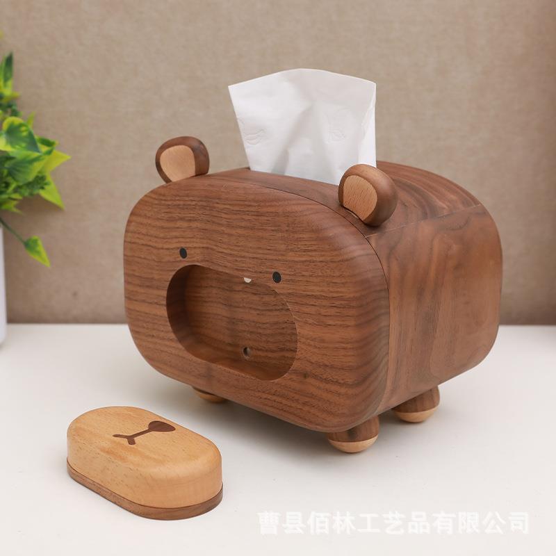黑胡桃纸巾盒餐厅车载商抽纸BL-56纸盒用木客厅茶高几创意档餐巾