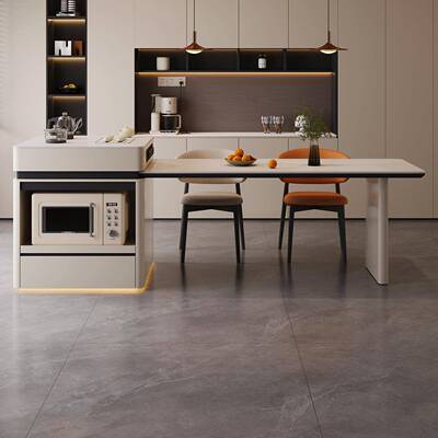 岛FBD台餐桌一体用可伸2205新款岩板导台家高端别墅厨房隔缩断中